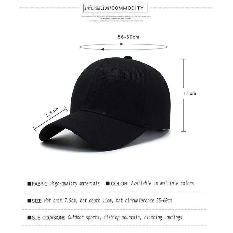 Solid Color Casquette Hip Hop Snapback Cap