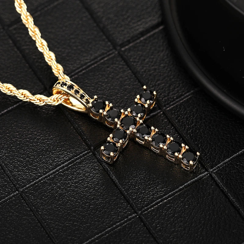 Luxury Twisted Chain Long Necklace with Cross Pendant