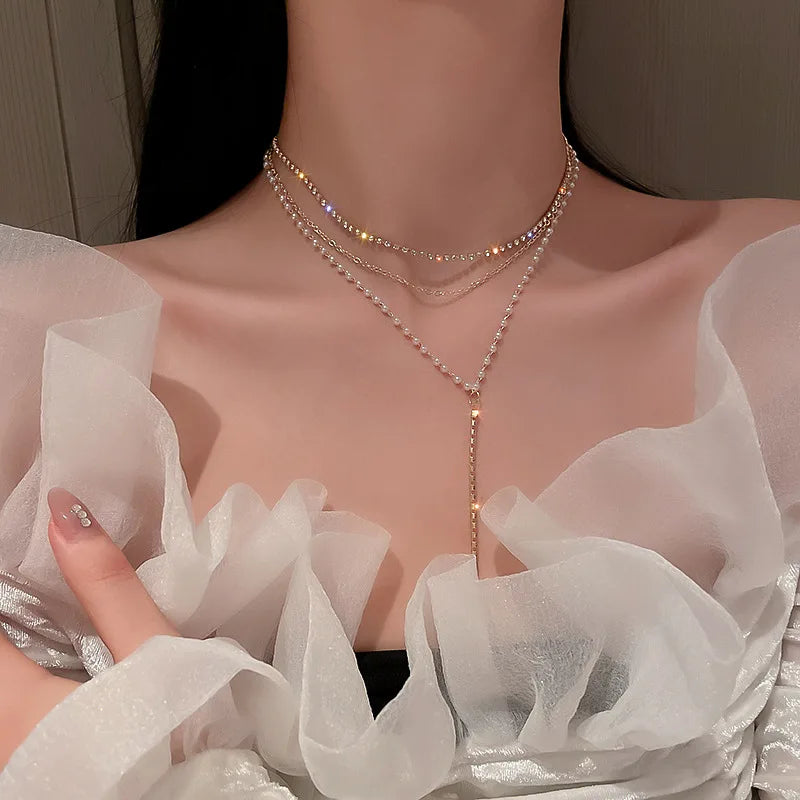 Kpop Pearl Choker Necklace