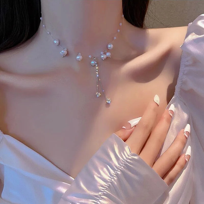 Kpop Pearl Choker Necklace