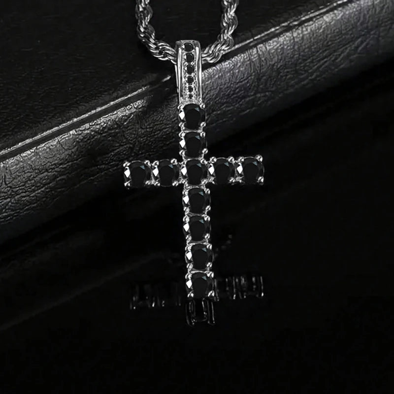 Luxury Twisted Chain Long Necklace with Cross Pendant