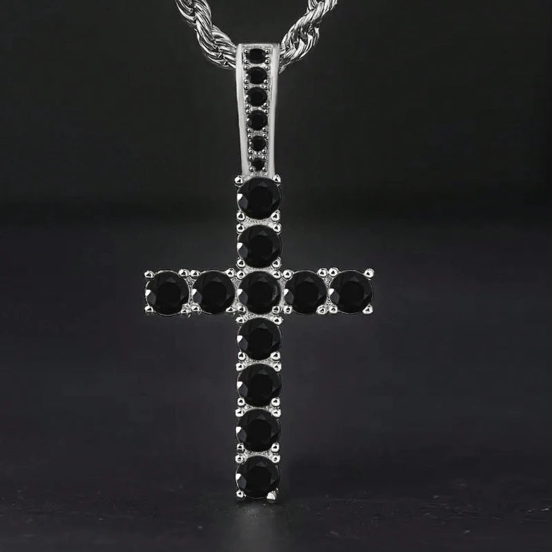 Luxury Twisted Chain Long Necklace with Cross Pendant