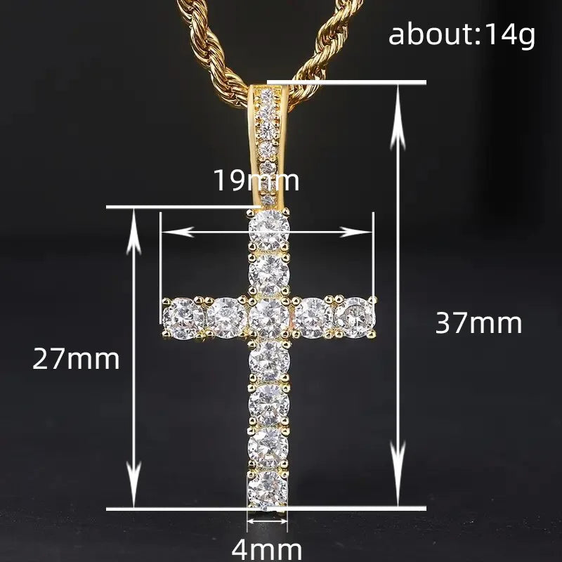 Luxury Twisted Chain Long Necklace with Cross Pendant